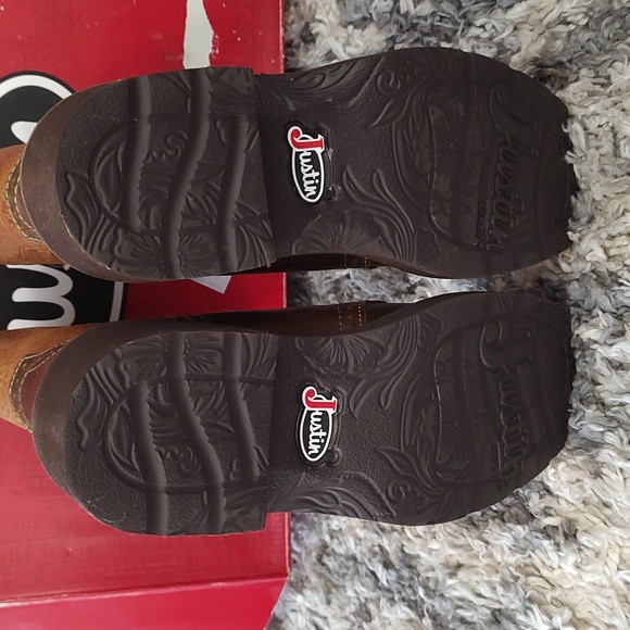 Women's JUSTIN Western Leather Boots / Starlina Square Toe Gypsy Collection - Picture 4 of 8